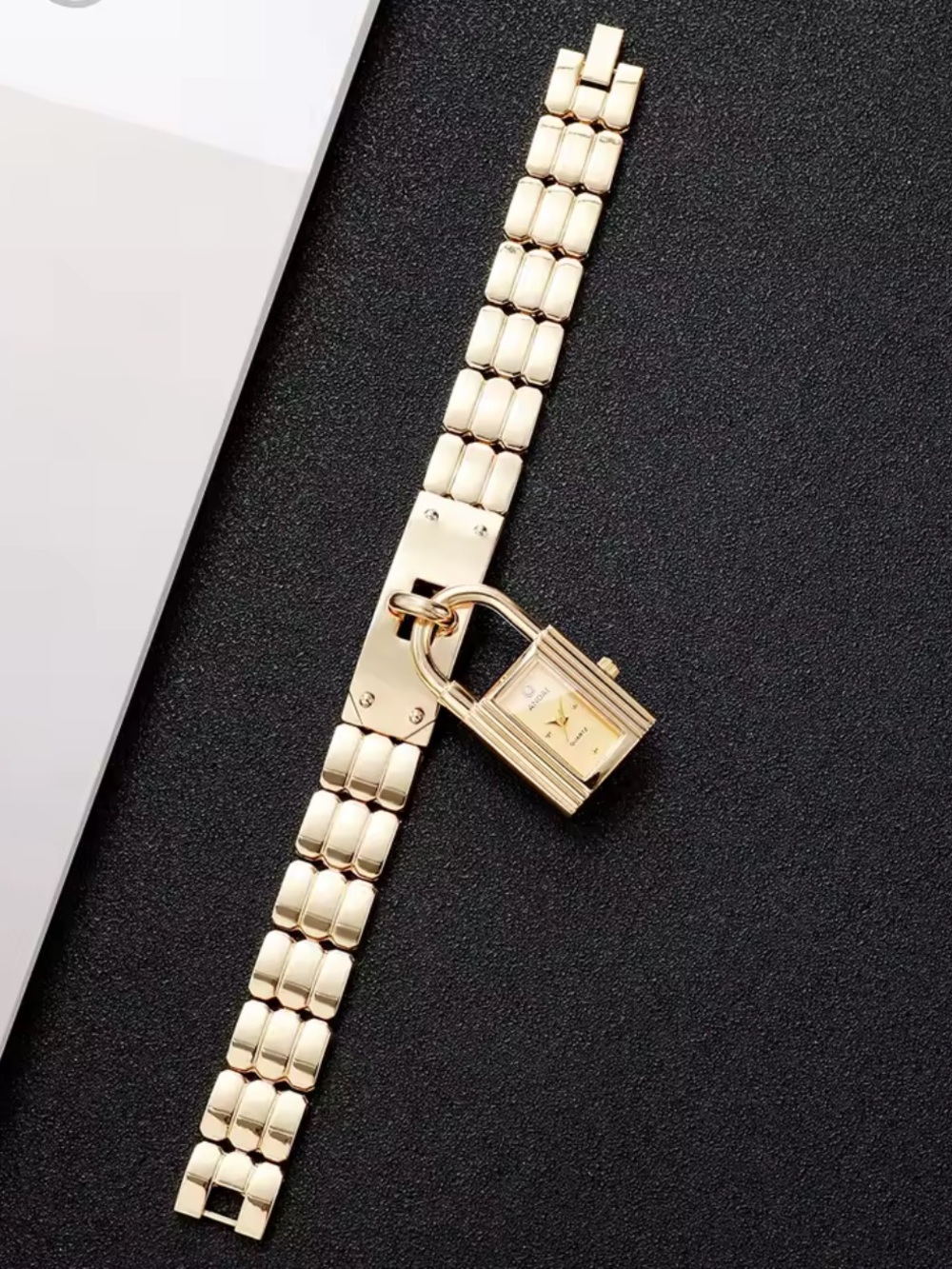 Luxury Gold Padlock Charm Bracelet Watch - Picture 6 of 8